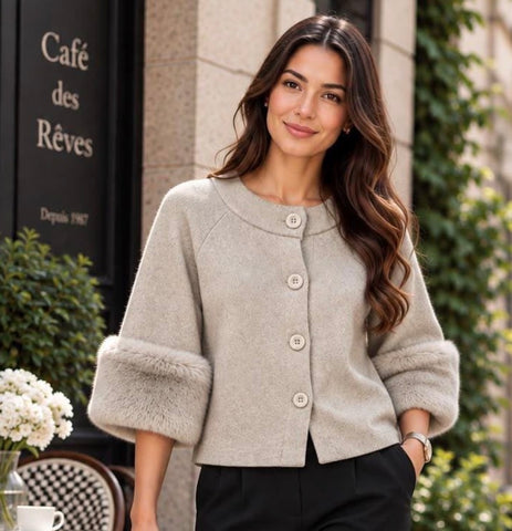 Beige Fur Cuff CARGIDAN