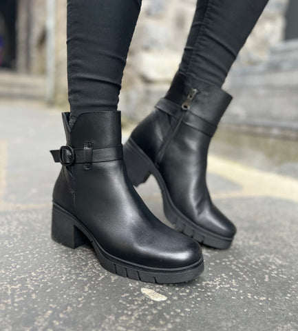 Paula Urban Black Buckle Boots