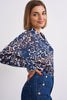 Blue Leopard Blouse