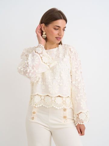 Cream Lace Blouse