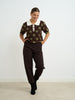 Brown-Green Polkadot Knit