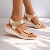 Oh my Sandals Gold Velcro Wedge