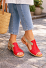 Paula Red Flat Sandals
