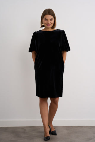 Black Velvet Shift Dress