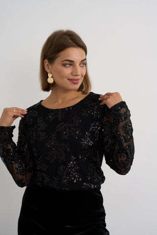 Black Sequenced Top
