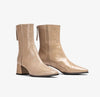 Unisa Lucas Taupe Patent Ankle Boots
