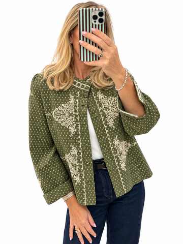 Leona Green Embriodery Jacket