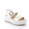 Igi&Co White Buckle Wedge Sandals