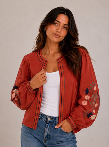 Rust Embriodery Jacket