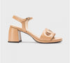 Wonders Nude Block Heel Sandals