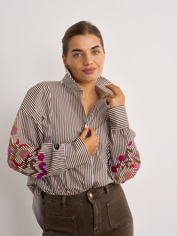 Hayley Brown Stripe Shirt