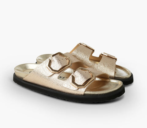 Genu Gold Leather Mule