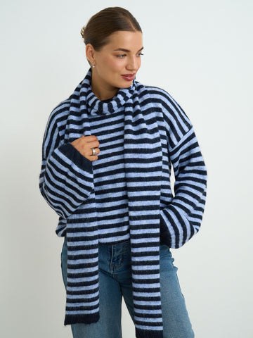 Knit & Scarf Set Blue