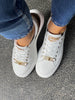 Meline White/Leopard Trainers