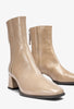Unisa Lucas Taupe Patent Ankle Boots