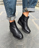 Paula Urban Black Wedge Leather Boots