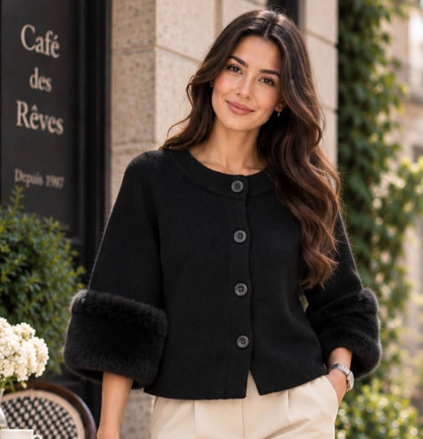 Black Fur Cuff CARGIDAN