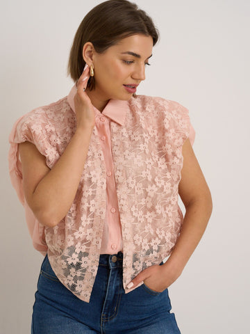 Pink Lace Blouse