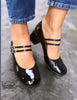 Wonders H-6210 Black Mary-Jane Loafers