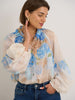 Sarah Blue Chiffon Blouse