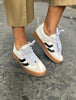 Meline White Leather Trainers