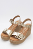 Gold Leather Wedge