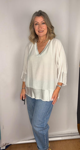 White Layered Blouse