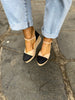 Unisa Black-Tan Wedge Espirdrilles