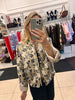 Navy floral bomber