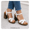 Oh my Sandals White Block Heel