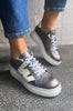 Wonders A2660 Pewter & Cream Trainers