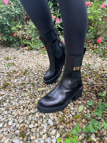 Pedro Miralles Black Buckle Boots