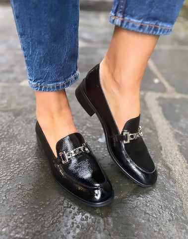 Wonders C7412 Black Loafers