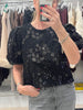 Black Sequenced Top