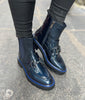 Regarde le Ciel Navy Patent Boots