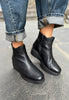 Paula Urban Black Wedge Leather Boots