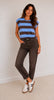 Blue Brown Stripe Top