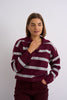Katie Burgandy-Grey Knit