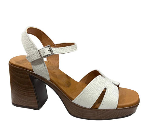 Oh my Sandals White Block Heel