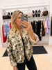 Navy floral bomber