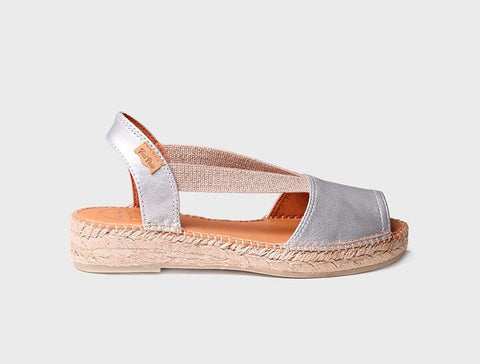 Toni Pons Berna Silver Leather Espirdrilles
