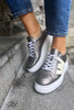 Wonders A2660 Pewter & Cream Trainers