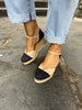 Unisa Black-Tan Wedge Espirdrilles