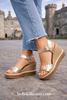 Oh my Sandals Gold Buckle Wedge