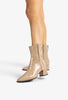 Unisa Lucas Taupe Patent Ankle Boots