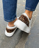 Meline White/Leopard Trainers