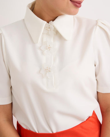 White Flower Blouse