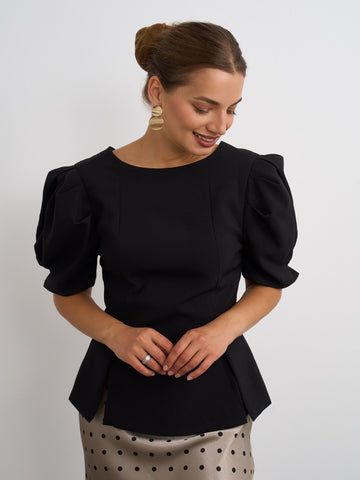 Black Peplum Top