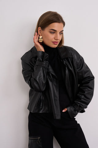 Black Faux Leather Jacket