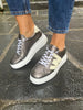 Wonders A2660 Pewter & Cream Trainers